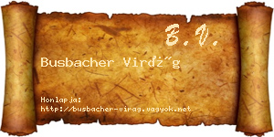 Busbacher Virág névjegykártya